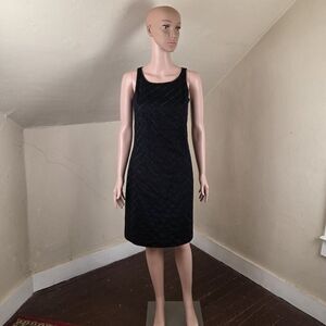 Beatriz Canedo Patiño Alpaca Lambswool Black Sleeveless Dress Textured Grid
